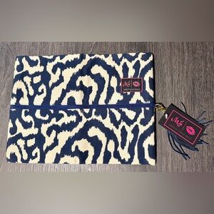 Navy and Cream Cosmetic Bag